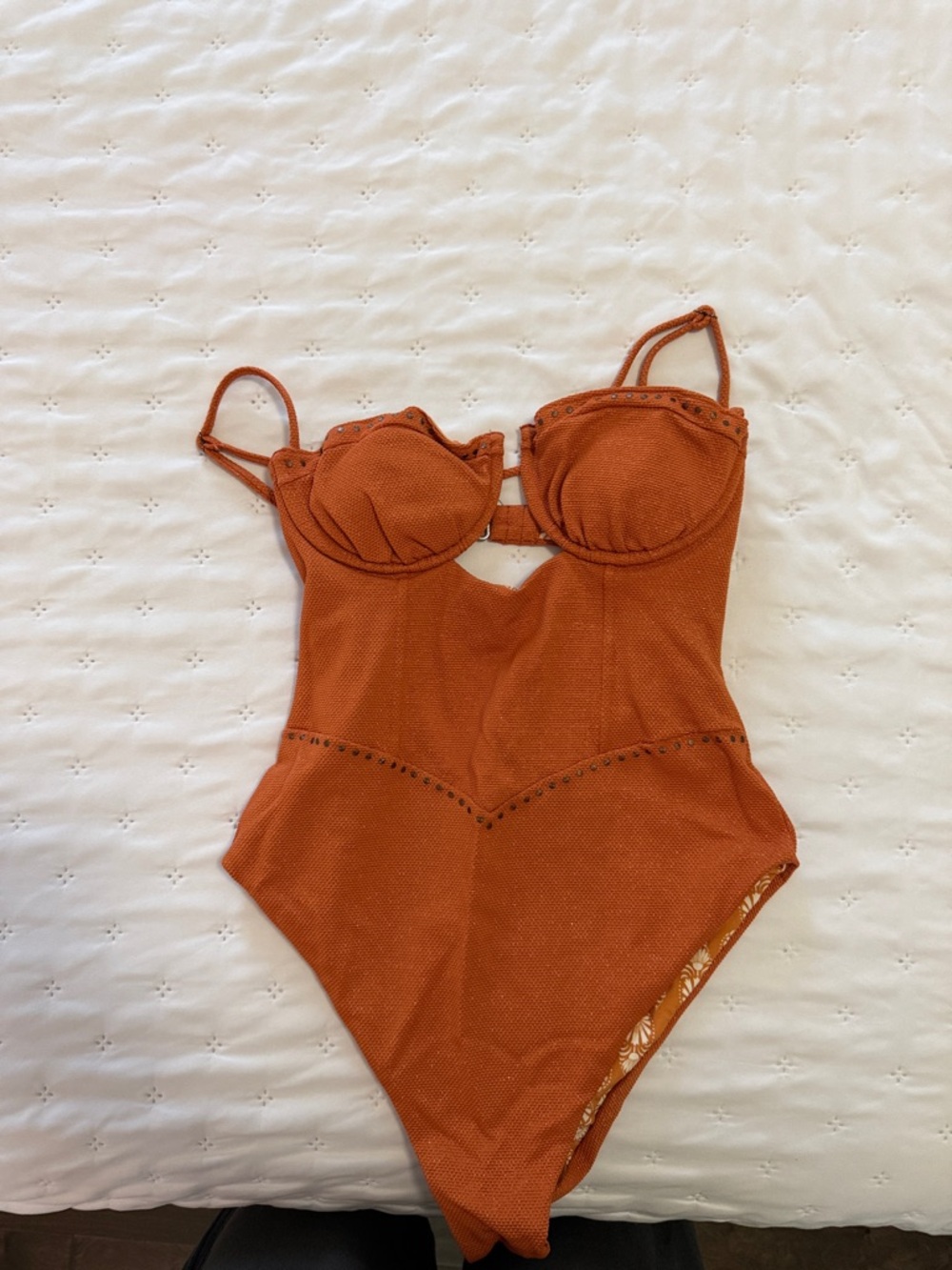 Maaji Orange and White Patterned One-Piece Swimsuit - Picture 5 of 6
